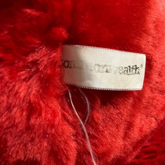 Commonwealth Bright Red Plush Large Teddy Bear With Gingham Accents 27" - Picture 4 of 4